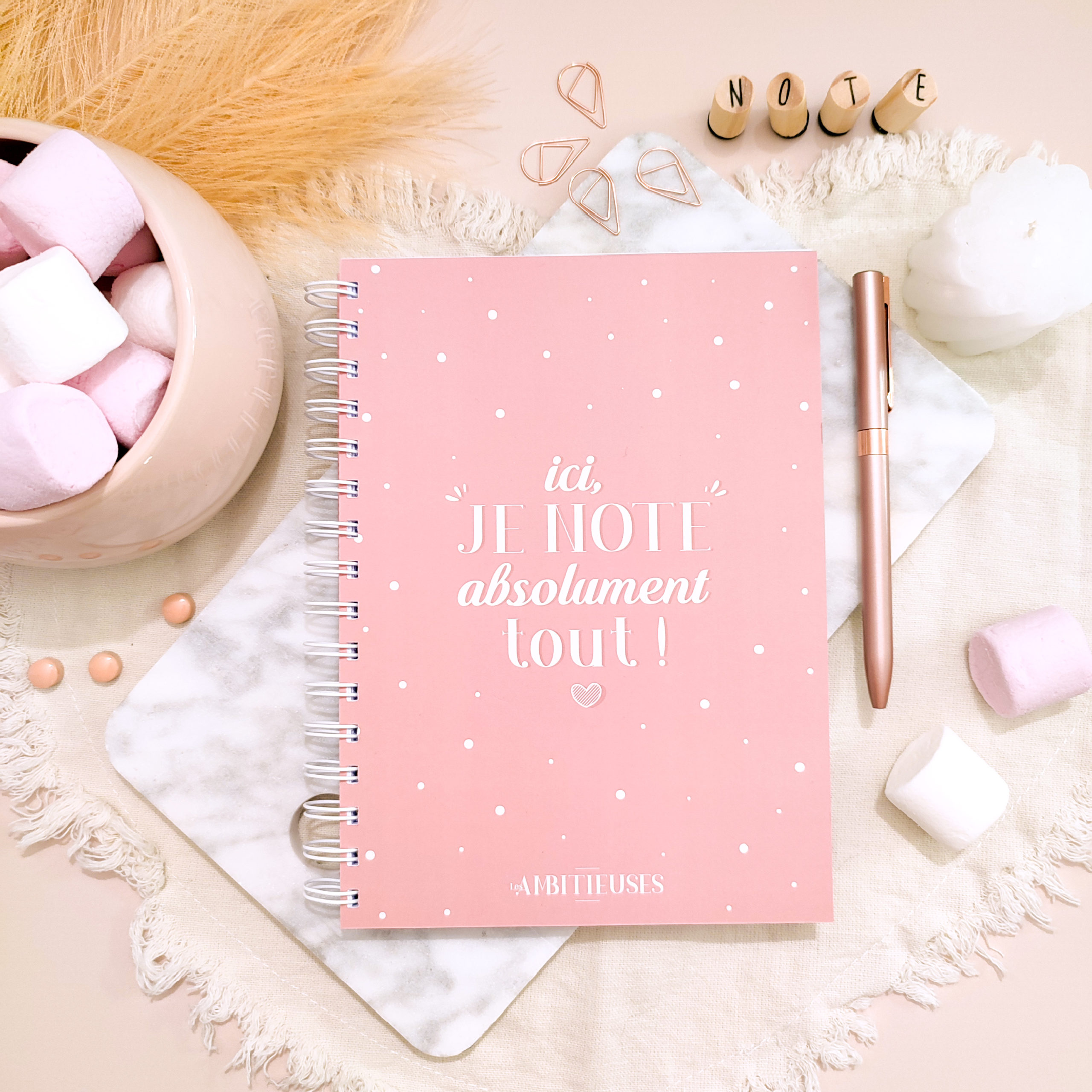 Carnet de notes - Cocooning rose - Les Ambitieuses