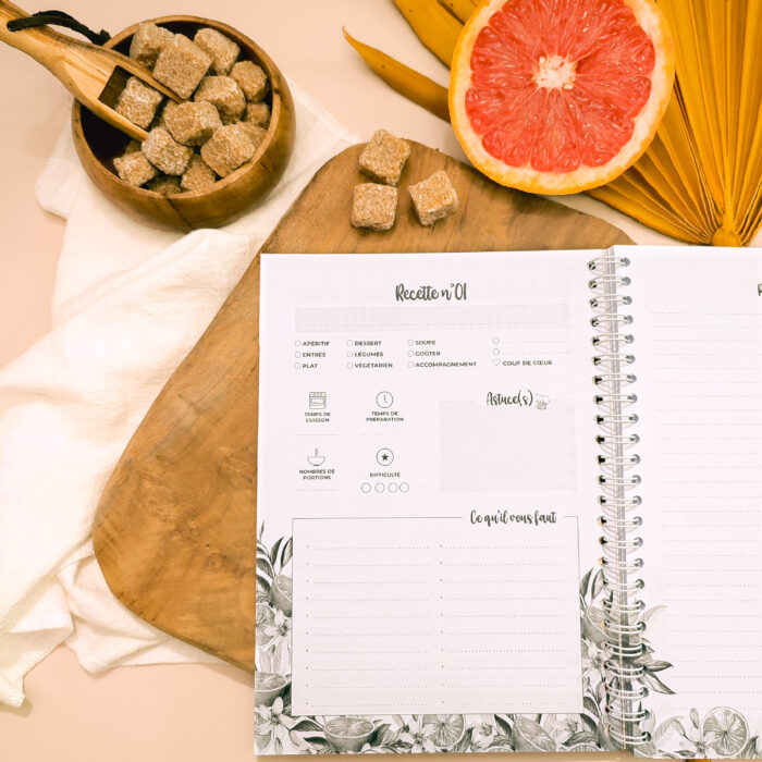 Carnet de recettes à remplir intérieur