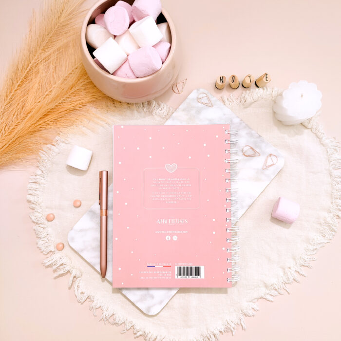 Carnet de notes cocooning - rose verso