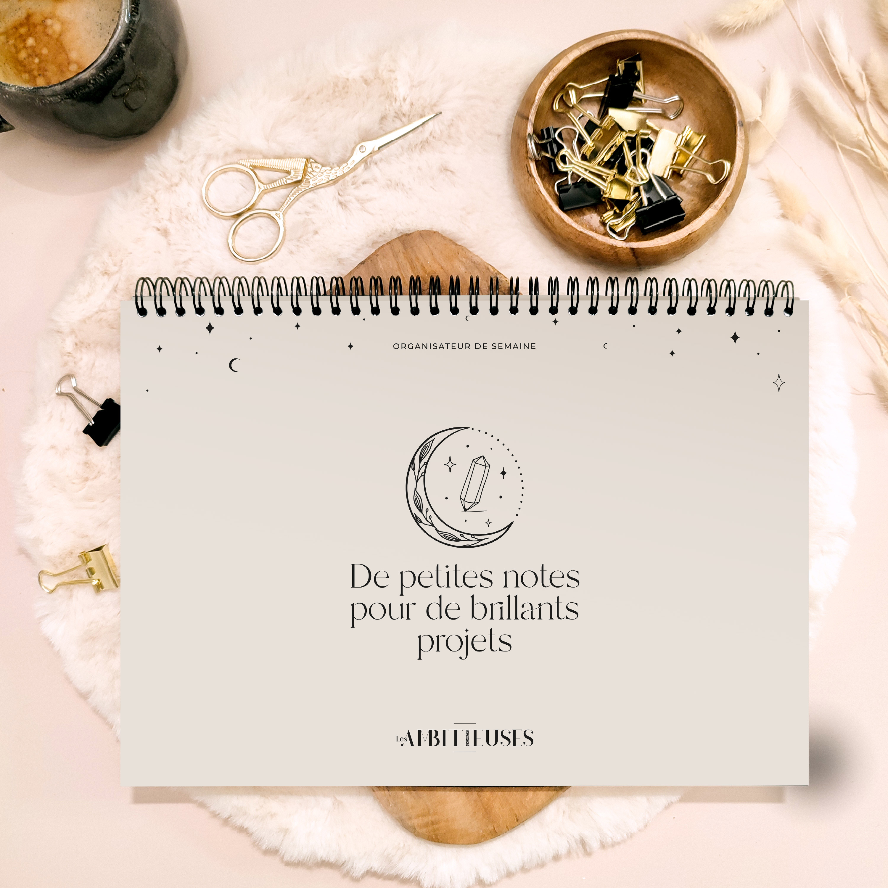 Organisateur de semaine céleste - beige recto