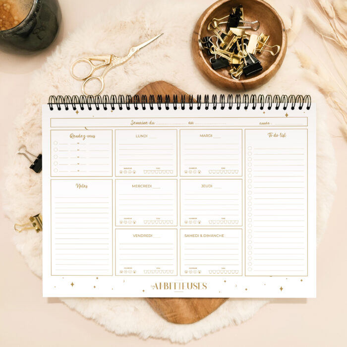 Organisateur de semaine céleste - blanc intérieur