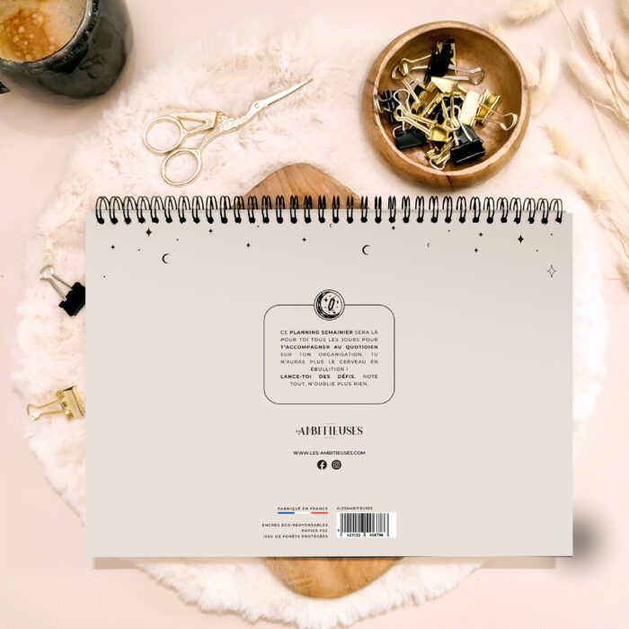 Organisateur de semaine céleste - beige verso