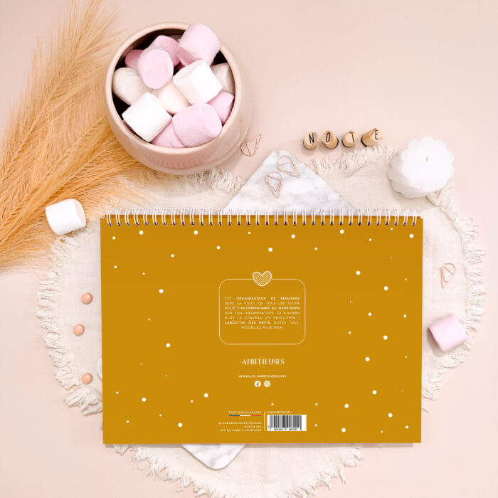 Organisateur de semaine cocooning - moutarde verso