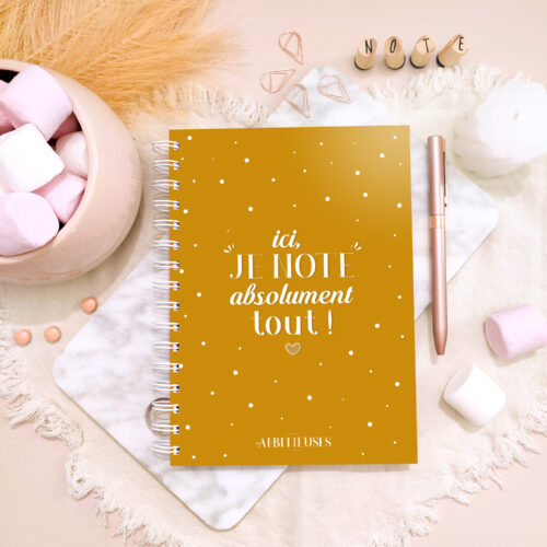 Carnet de notes cocooning- moutarde recto