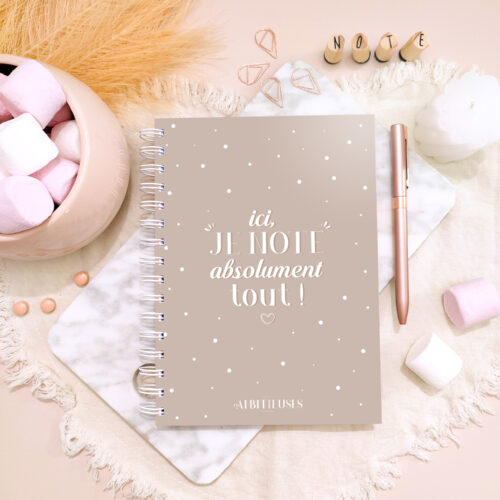 Carnet de notes cocooning - taupe recto