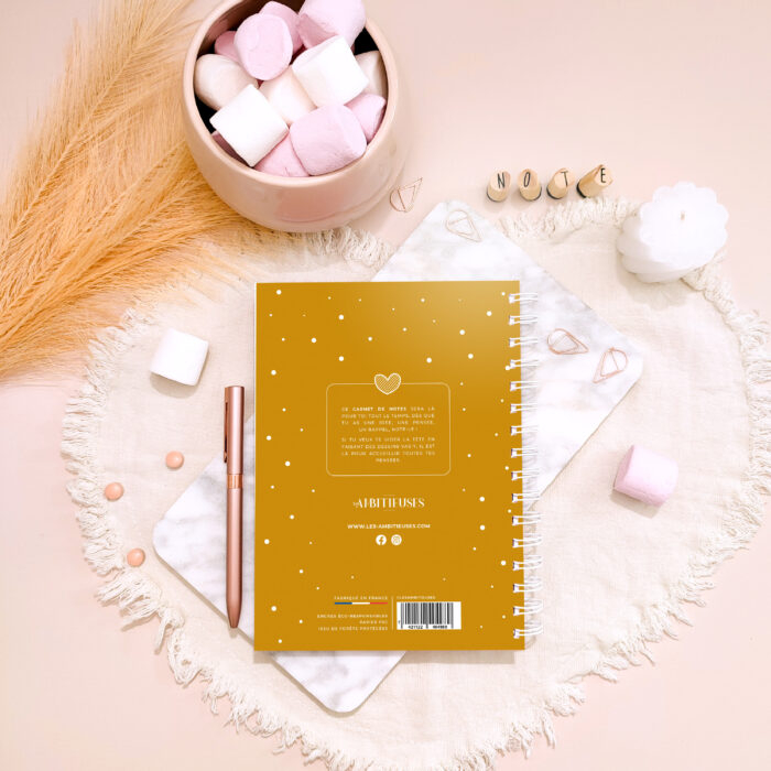 Carnet de notes cocooning- moutarde verso
