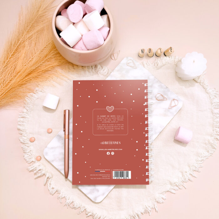 Carnet de notes cocooning - terracotta verso