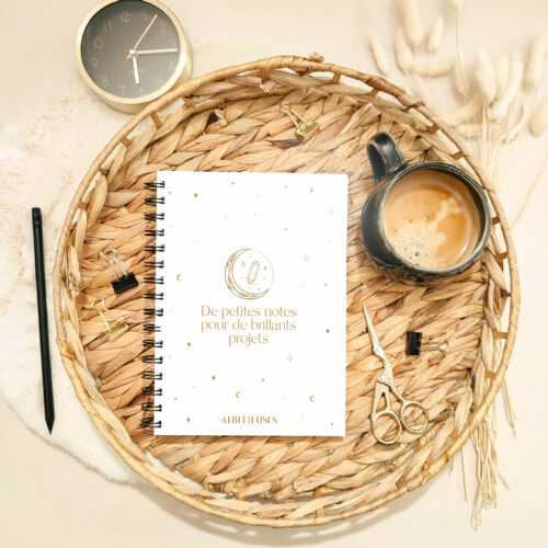 Carnet de notes céleste - blanc recto