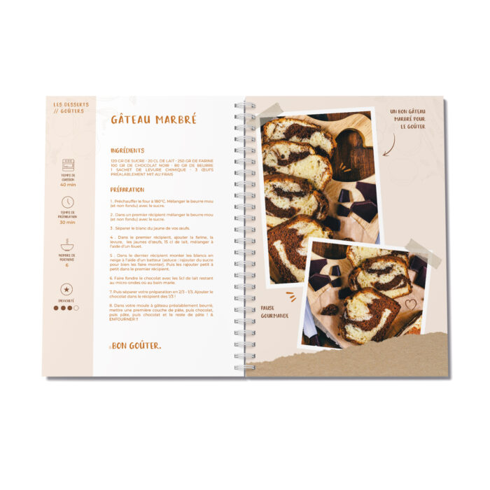 Livre de recettes gâteau marbré