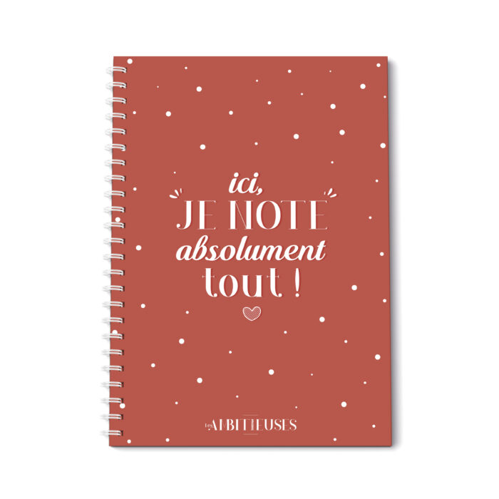 Carnet de notes cocooning terracotta recto fond blanc