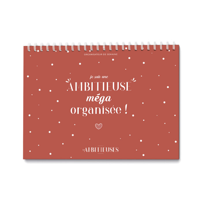 Organisateur de semaine cocooning terracotta couverture fond blanc
