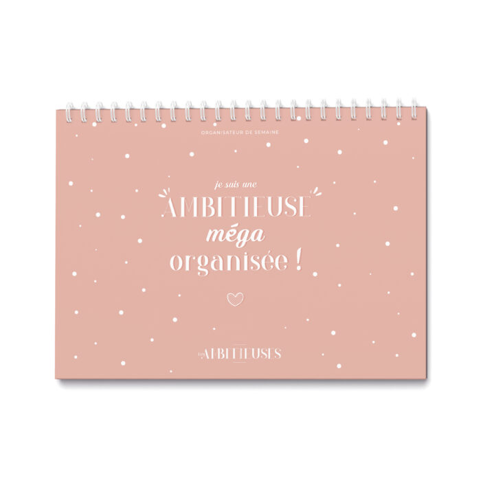 Organisateur de semaine cocooning rose couverture fond blanc