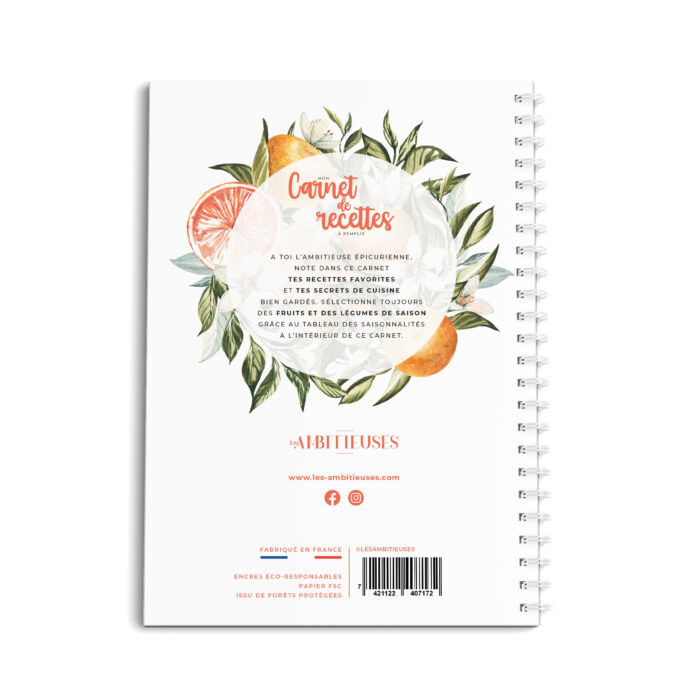 carnet de recettes vitamines verso