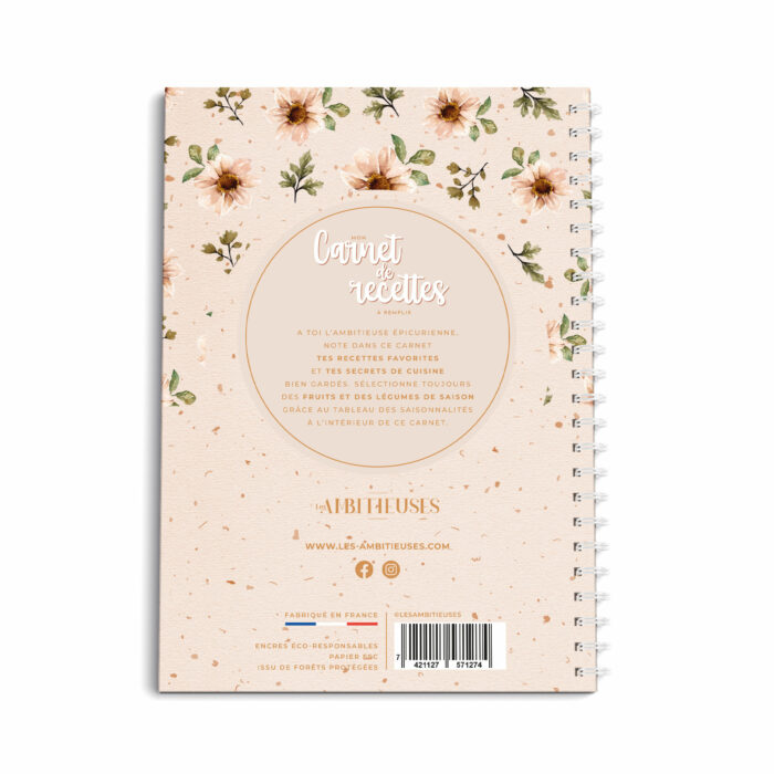 Carnet de recettes à remplir édition limité Maman exceptionnelle verso