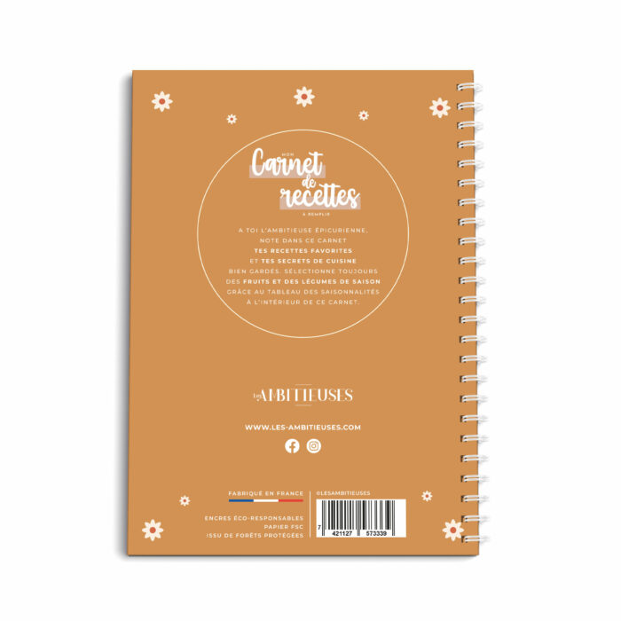 Idée cadeau maman carnet de recettes à remplir