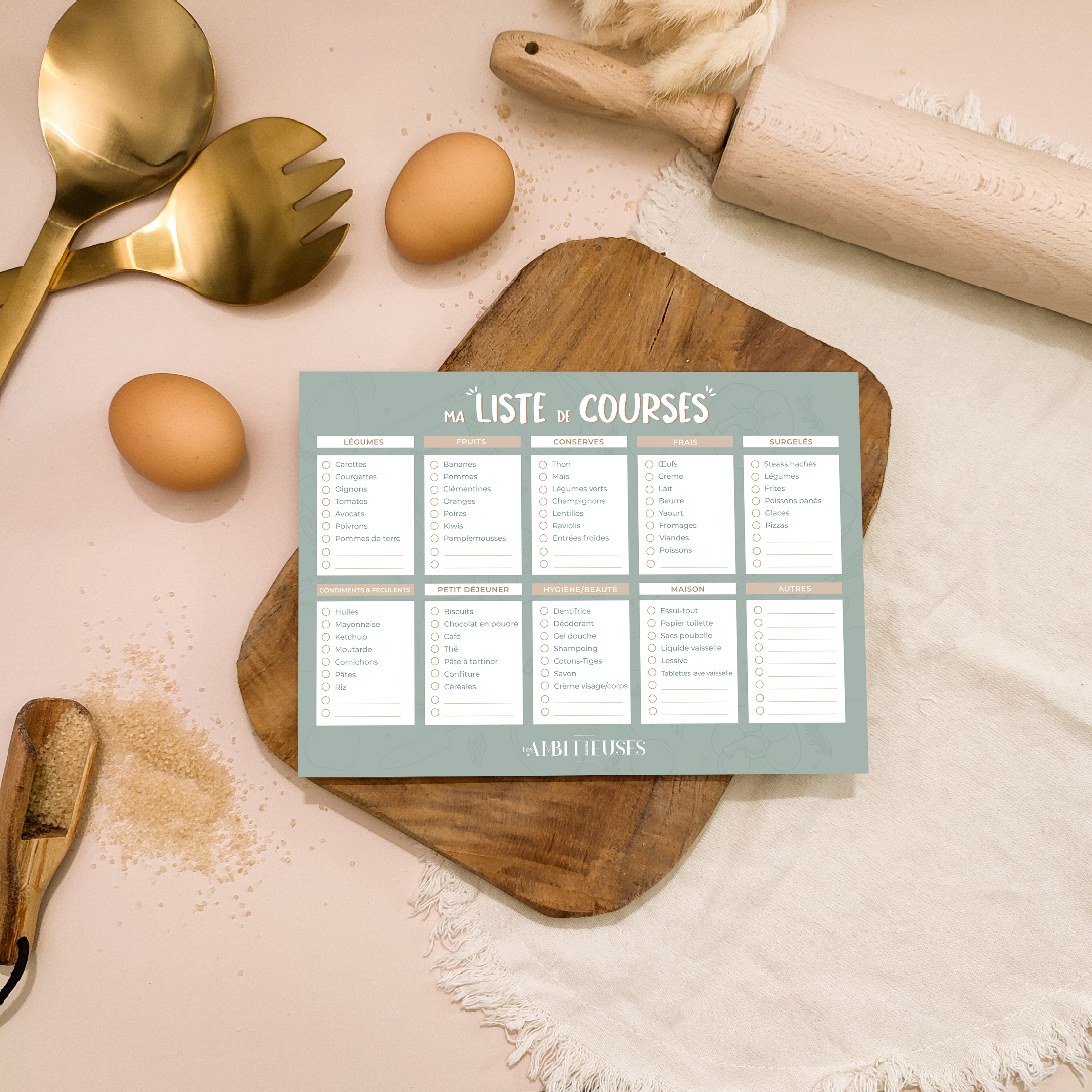 Liste de courses magnétique - Gourmandises bleu
