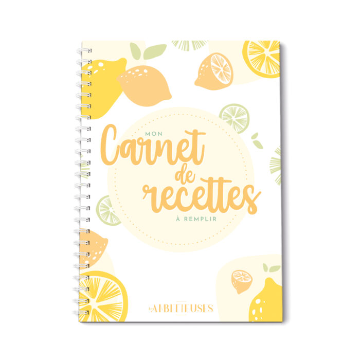 Carnet de recettes à remplir citron recto fond blanc
