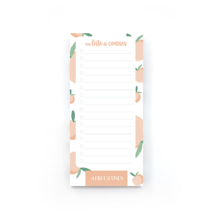 Liste de courses bloc pêche recto fond blanc