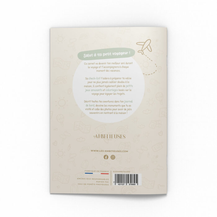 Carnet du petit voyageur beige - dos couverture