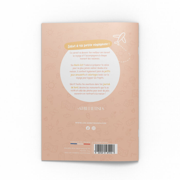 Carnet de la petite voyageuse rose - dos couverture