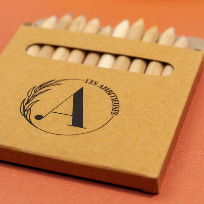 Détail boîte de crayons Les Ambitieuses