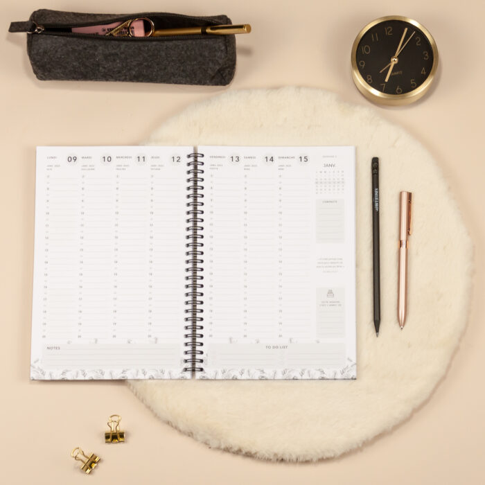 Agenda hebdomadaire espace d'écriture