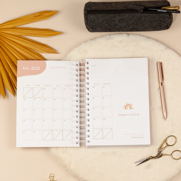 Planning quotidien 2023 rose
